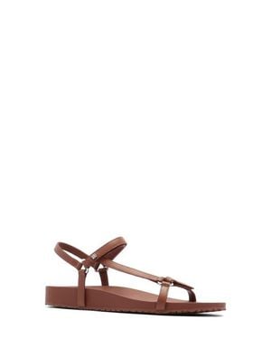 Frankie Bronte Waterproof Ankle Strap Slide Sandal - Brown