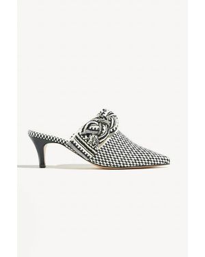 Amambaih Blanca Motif Fabric Mules - Multicolor