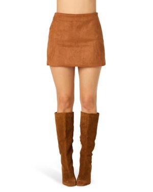 Astr Faux Suede Miniskort - Orange
