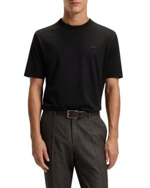 BOSS Taut Solid Cotton Logo T-Shirt - Black