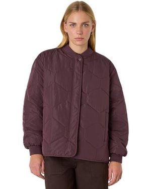 Whistles Ida Quilted Coat - Purple