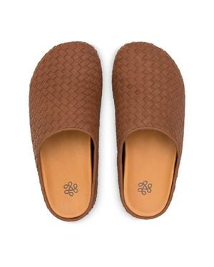 The Sak Bolinas Leather Woven Clog - Brown