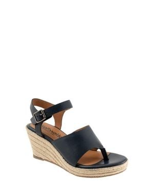 Softwalk Hilo Ankle Strap Espadrille Platform Wedge Sandal - Blue