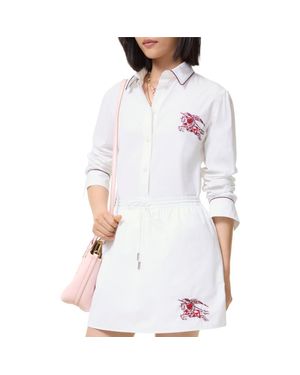 Burberry Classic Fit Heart Knight Cotton Shirt - White