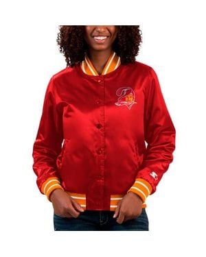 Starter Tampa Bay Buccaneers Full Count Satin Full-Snap Varsity Jacket - Red