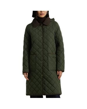 Ralph Lauren Diamond Quilted Hooded Coat - Green