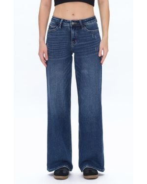 Bayeas Low Rise Wide Leg Jeans - Blue