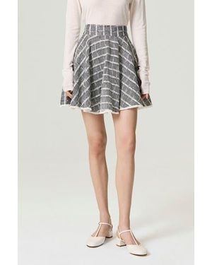 Nocturne Ruffled Hem Mini Skirt - Gray