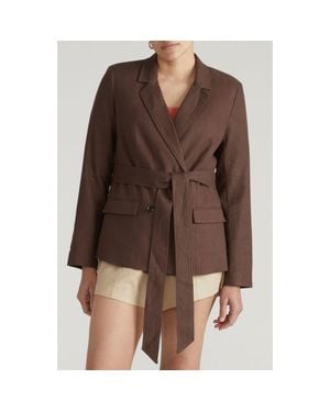 UNIVERSAL STANDARD Henning Belted Blazer - Brown