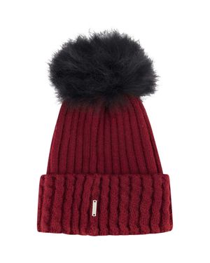 Gorski Knit Hat With Pompom - Red