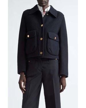 Thom Browne Wool Bell Sleeve Jacket - Blue