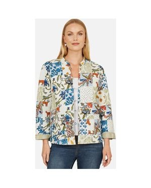 Yumi' Indian Patchwork Reversible Jacket - Blue