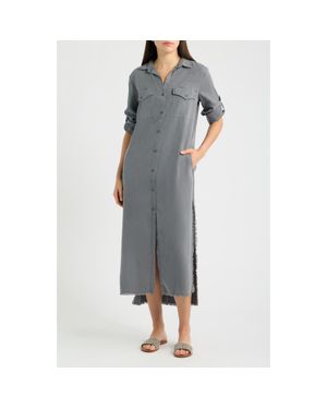 Cloth & Stone Long Sleeve Maxi Shirtdress - Gray