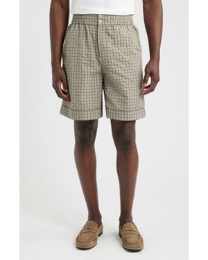 KROST Check Elastic Waist Shorts - Natural
