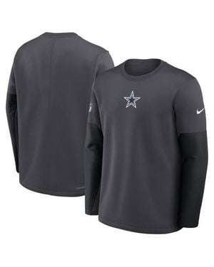 Nike Dallas Cowboys Sideline Coach Therma-Fit Long Sleeve T-Shirt - Blue