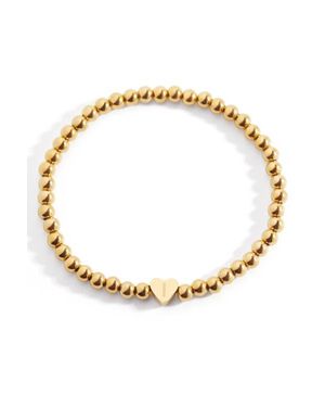 Mint & Lily Beaded With Heart Initial Bracelet - Metallic