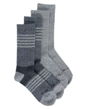 United By Blue 2-Pack Stripe Wool & Yak Blend Crew Socks - Gray