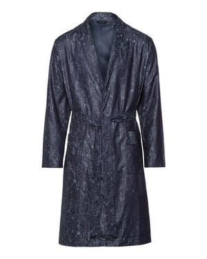 Hanro Selection Satin Cotton Robe - Blue