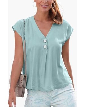 Lascana Button Detail Blouse - Blue
