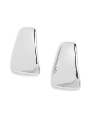 Open Edit Rounded J Hoop Earrings - White