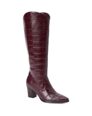 Matisse Kirby Croc Embossed Faux Leather Boot - Red
