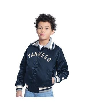 Starter Youth New York Yankees The Captain Jr. Cooperstown Collection Full-Zip Varsity Jacket - Blue