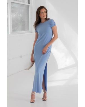 KADA The Cupro Infinity Tee Maxi Dress - Blue