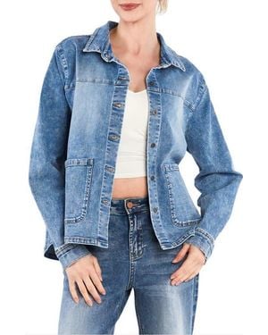 HINT OF BLU The Latest Scoop Denim Shirt Jacket - Blue