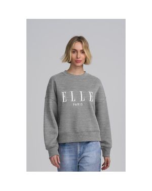 Elle Collection Embroidered Elle Sweatshirt - Gray