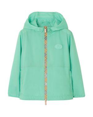 Burberry Checker-Tape Nylon Hooded Jacket - Green