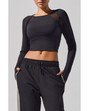 Heroine Sport Alba Mesh Crop Top - Black