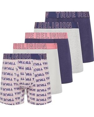 True Religion Boxer Briefs Stretch Underwear Pack Of 5 - Blue