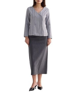 REISTOR Fitted Cotton Tweed Jacket - Gray