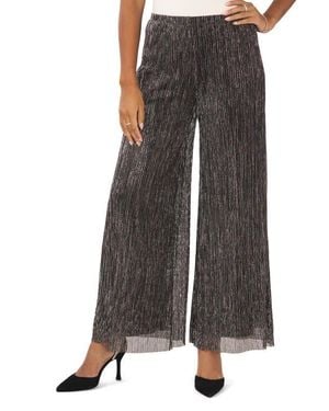 Chaus Lurex Crinkle Mesh Palazzo Pants - Black
