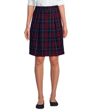 Lands' End School Uniform Plaid Skort Top Of Knee - Blue