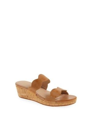 Chocolat Blu Fira Platform Wedge Slide Sandal - Brown