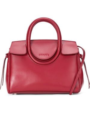 STAUD Mini Maude Leather Carryall Bag - Red