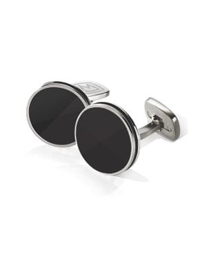 M-clip Stainless Steel Cuff Links - Black