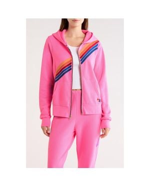 Aviator Nation Disco Zip Hoodie - Pink