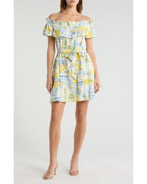 Sugarlips Amalfi Coast Off The Shoulder Minidress - Yellow