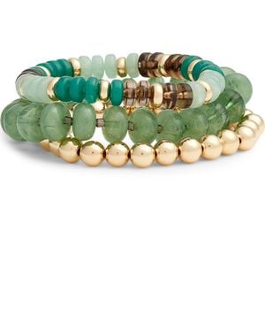 Nordstrom 3-Pack Beaded Bracelets - Green