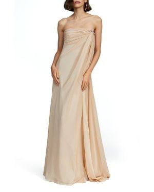 Halston Heritage NWT SL Scoop Burnout V Neck Chiffon Gown factory Maxi Dress 8