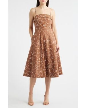 Sam Edelman Embroidery Print Cotton Dress - Natural