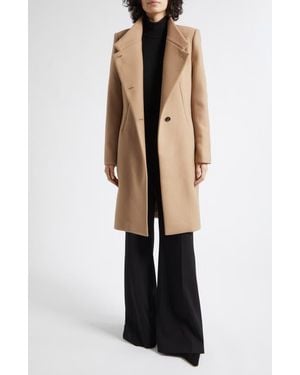 Reiss Max Wrapover Wool Blend Coat - Natural