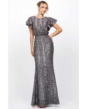 Bariano Teresa Flutter Sleeve Gown - Multicolor
