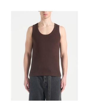 Manière De Voir Justin Ribbed Cotton Vest - Purple