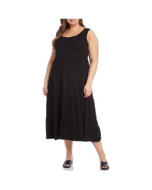 Karen Kane Tiered Midi Dress - Black