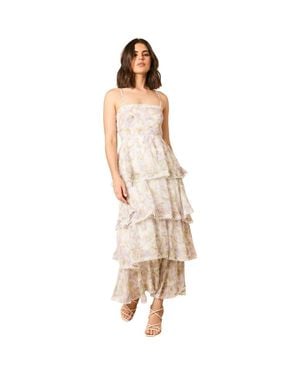 Oasis Tiered Spaghetti Strap Maxi Dress - Metallic