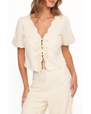 Petal & Pup Jensen Scallop Hem Top - White