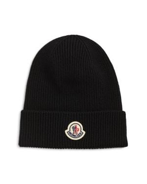 Moncler Virgin Wool Rib Beanie - Black